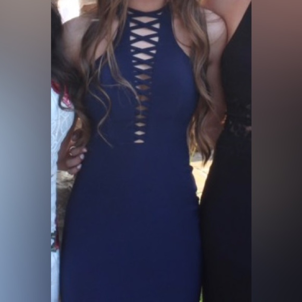 Navy Blue La Femme Prom Dress- Size 00